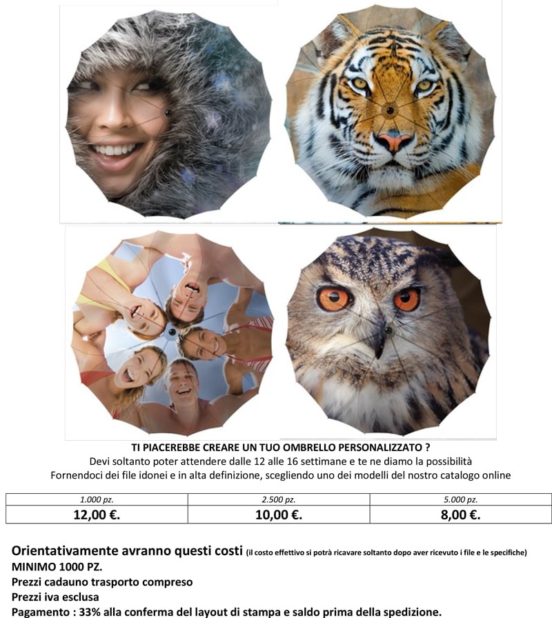 Crea il tuo ombrello personalizzato Ombrello personalizzato