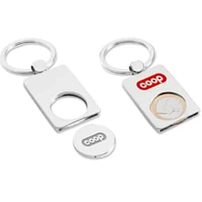 Portachiavi Mini con metro (bianco, ABS, metallo, 41g) come gadget  personalizzati su