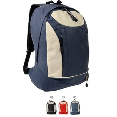 Zaino in poliestere, 3 tasche