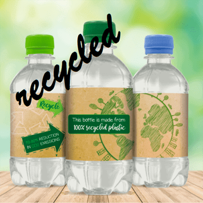 330 ml in PET prodotto con bottiglie riciclate