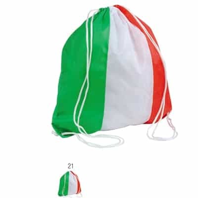 Zainetto tricolore in poliestere con angoli rinforzati