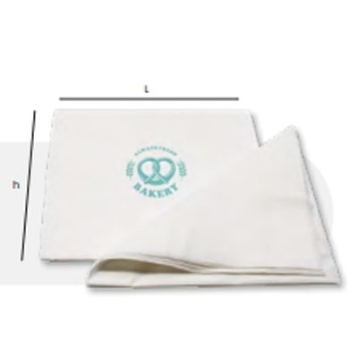 Tovaglioli 16 x 16 personalizzabili con logo a 1 colore davanti sul tovagliolo chiuso