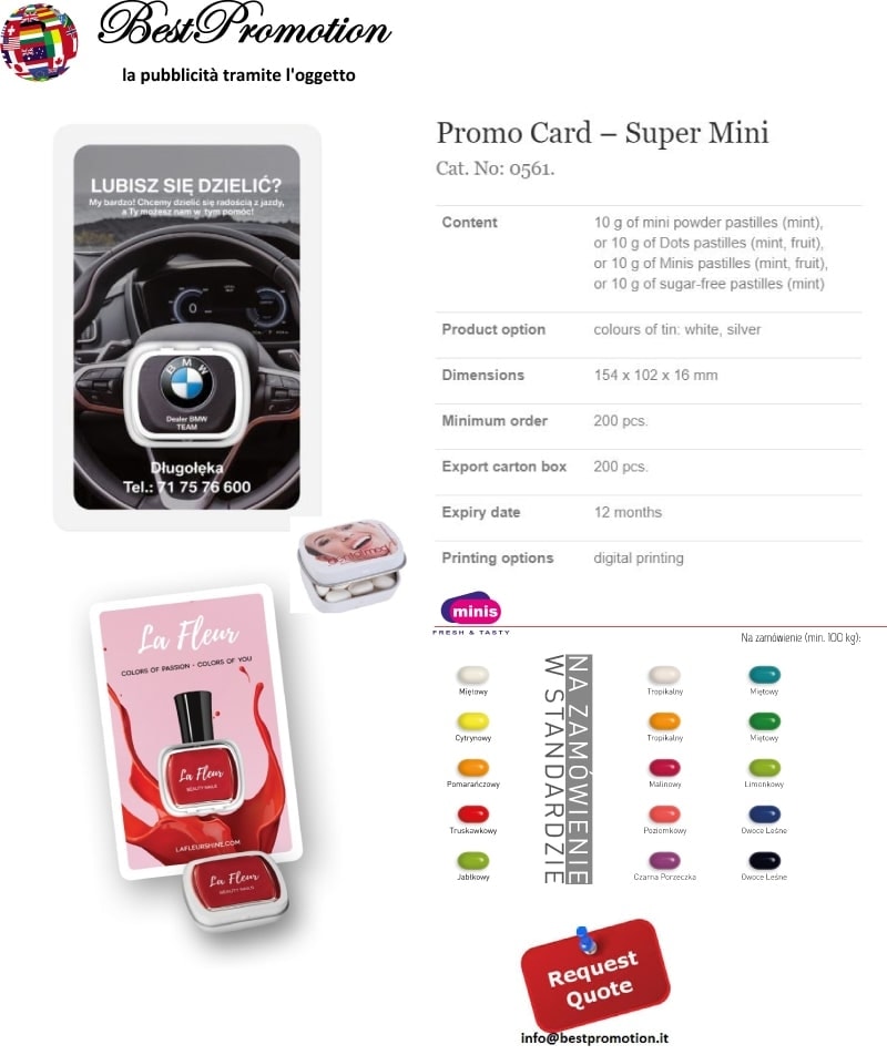 Promo Card Super Mini personalizzato
