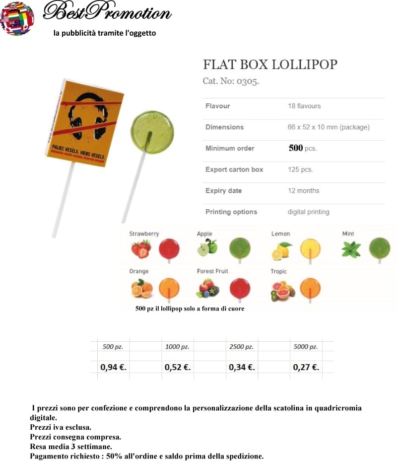 Flat Box Lollipop personalizzato
