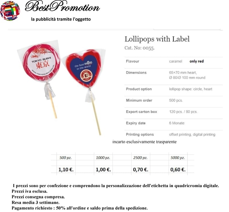 Lollipops with Label personalizzato
