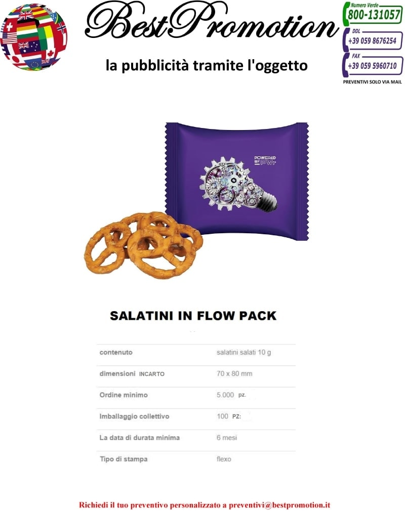 Salatini In Flow Pack Personalizzati