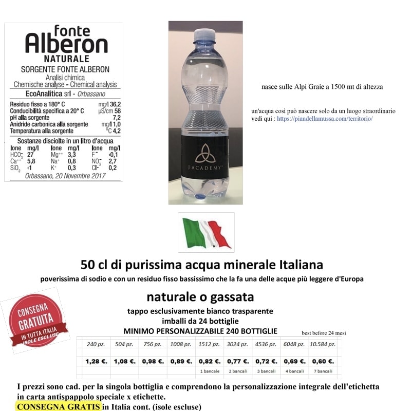 500 ml di purissima acqua minerale Italiana