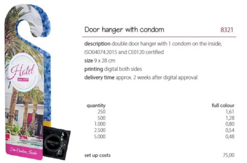 Door hanger condom