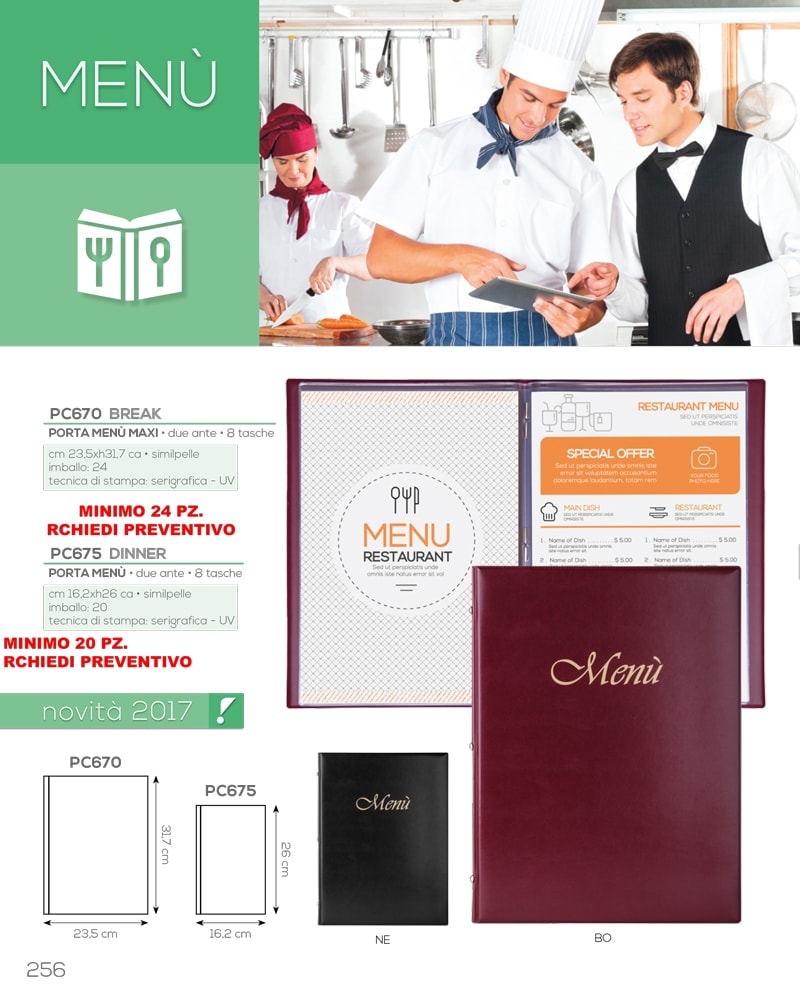 menu personalizzati