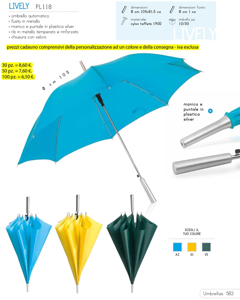 ombrello personalizzato e in plastica